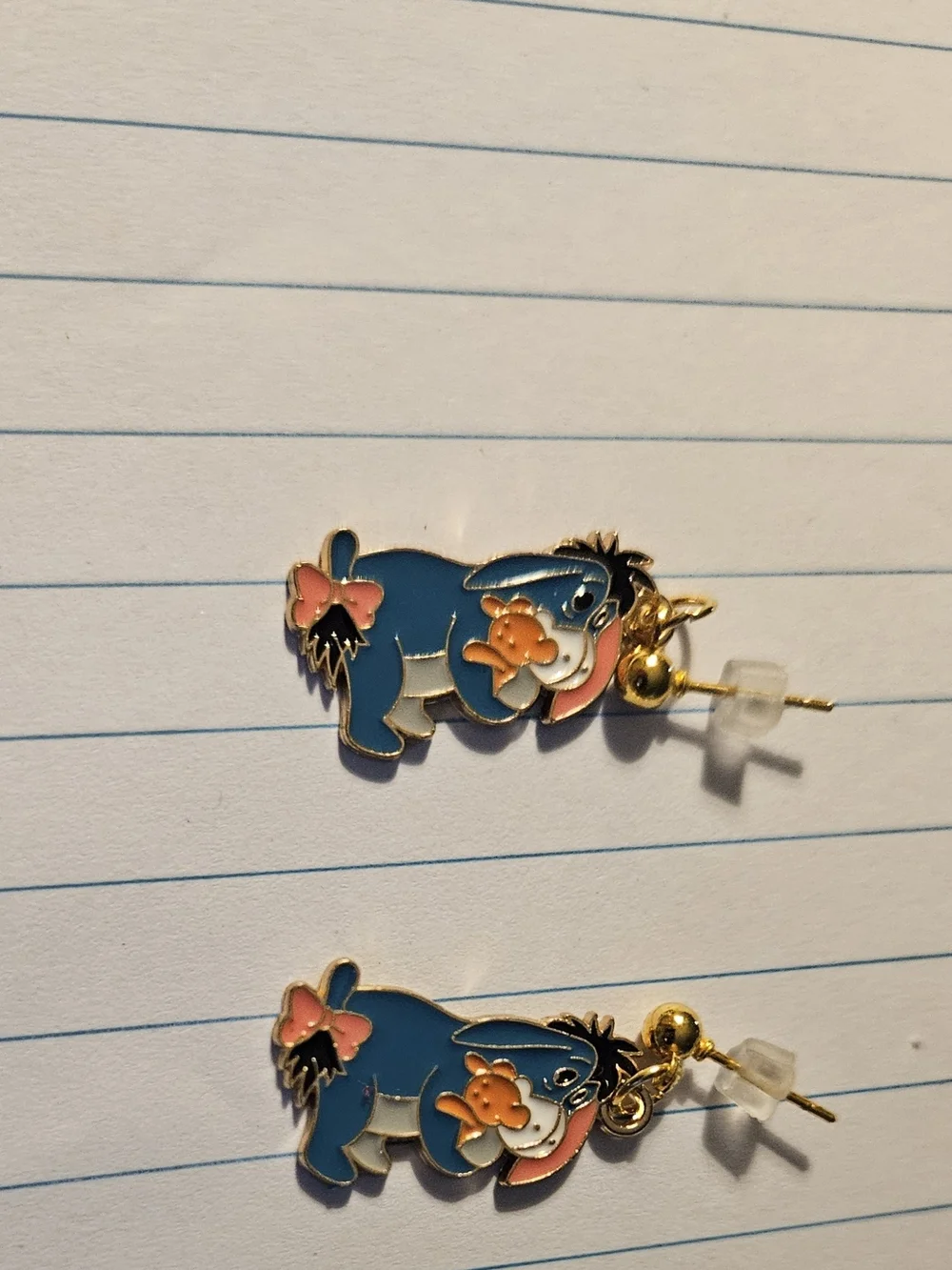 Eeyore Blue Small Pets Enamel Charm Earrings - Blue